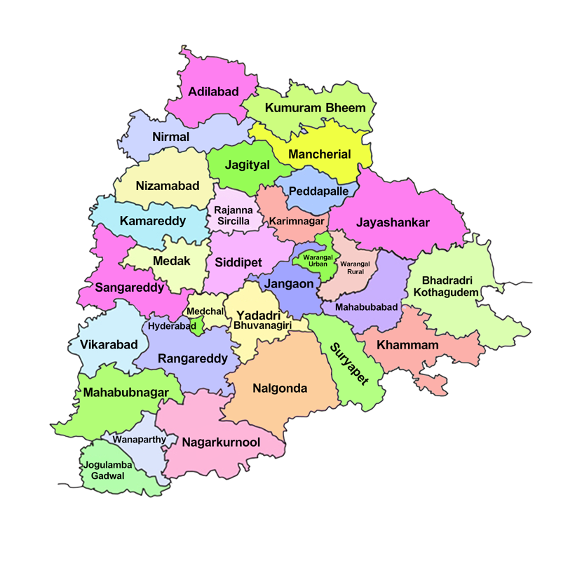 31 Districts Of Telangana State And Official Websites