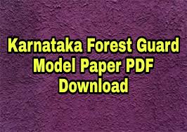 Karnataka Forest Guard Previous Question Papers PDF Download