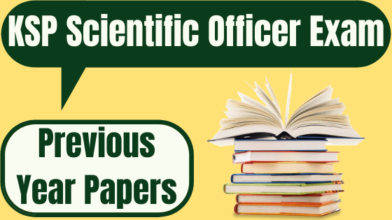 KSP Scientific Officer Previous Question Papers PDF - Download Karnataka SO Model Papers @ ksp.gov.in