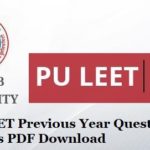 PULEET Previous Year Question Papers PDF Download - PU LEET Exam Question Papers