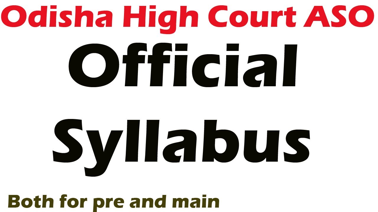 Odisha High Court ASO Syllabus 2023 (PDF) Assistant Scientific Officer Exam Pattern Download