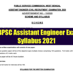 WBPSC Assistant Engineer Syllabus 2023 (PDF) AE Exam Pattern