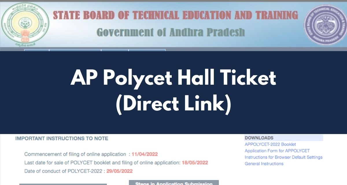 AP Polycet Hall Ticket 2023 (Out) @ polycetap.nic.in: Manabadi AP Polycet Admit Card