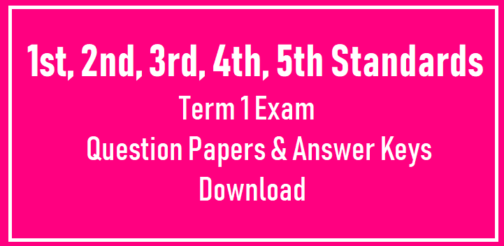 Tamil Nadu 1st to 5th Standard Term 1 Question Papers (PDF) TN Board Primary Model Paper Download